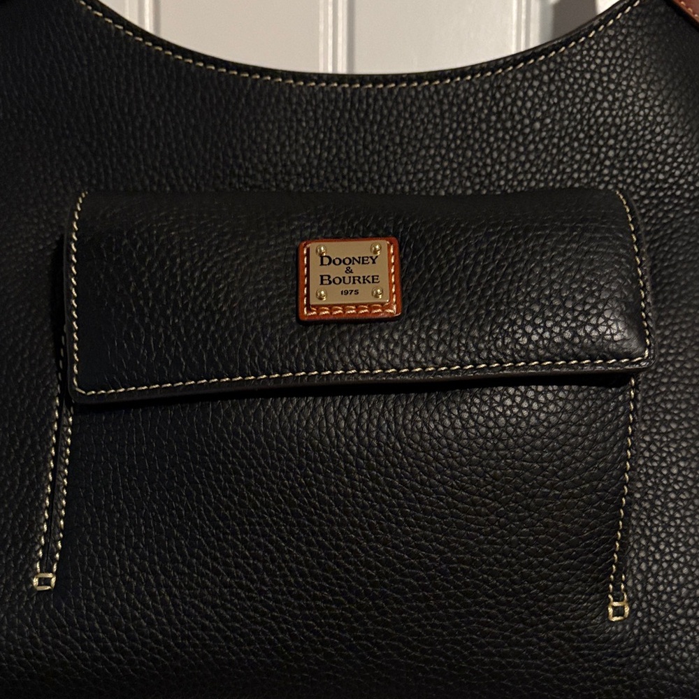 Dooney & Bourke Black and Brown Hobo Bag - Picture 2 of 15